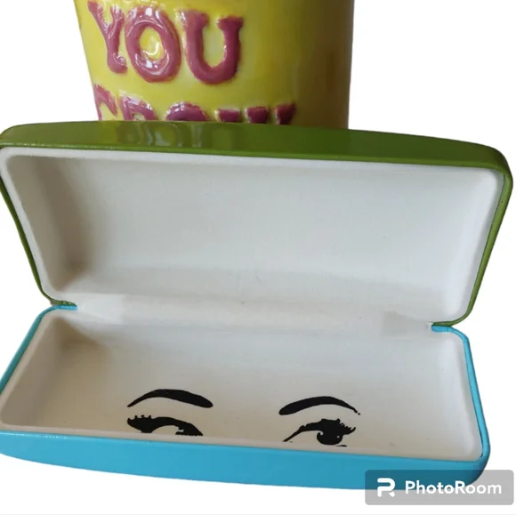 Kate Spade Two-Tone Eyeglass Case Blue & Green - Picture 3 of 11